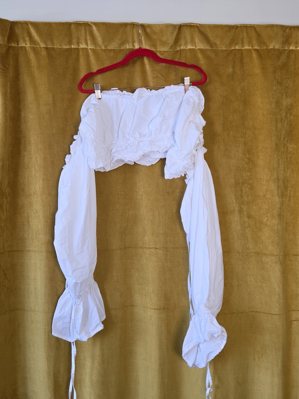Boohoo White Cropped Off-Shoulder Peasant Top
